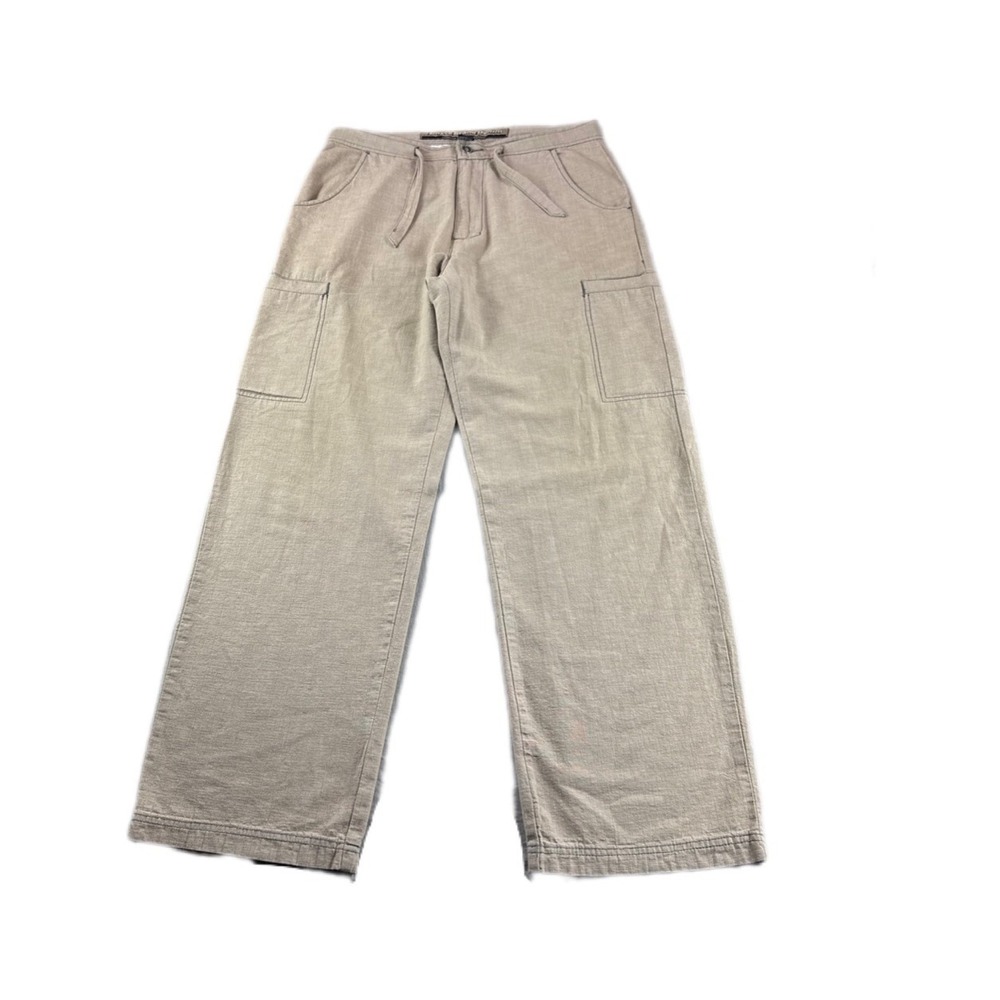 Vintage Enyce Cargo Pants Mens 34x32 Beige Drawstring 90s Baggy Skater Tan READ